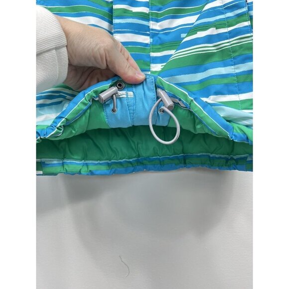 The North Face Jacket Girl Large 14/16 Green Blue Hooded Jacket Parka Winter Ski - Picture 7 of 15